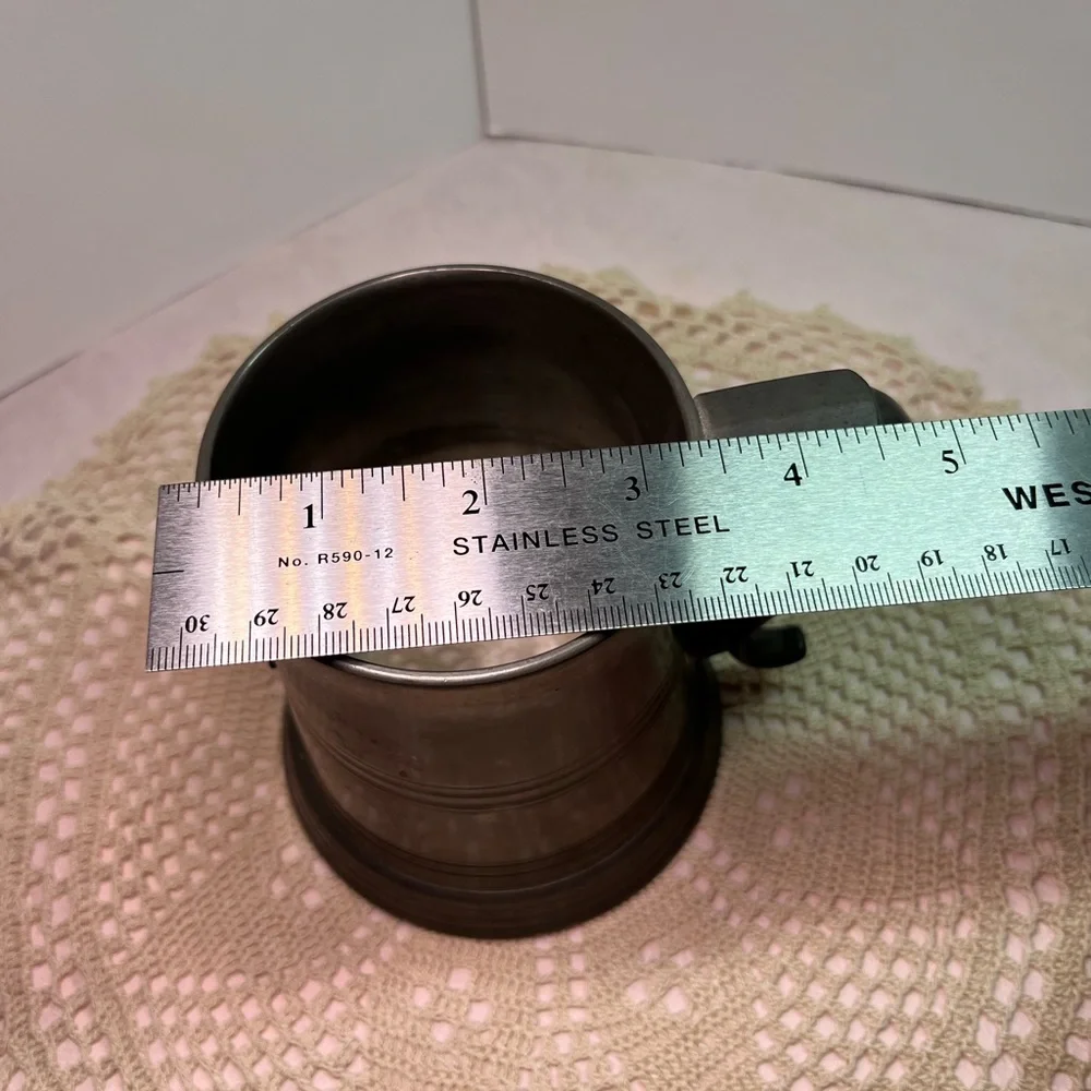 Antique Reed & Barton Pewter Tankard with Glass Base – Dated 1898